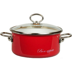 Кастрюля СтальЭмаль Bon Appetit 8SD165S (вишневый)