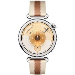 Смарт-часы HUAWEI Watch GT 6 41mm (KSU-B19) серебристый, с коричневым кожаным ремешком