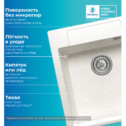 Кухонная мойка Polygran Argo 460 (белый хлопок)