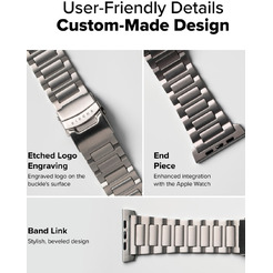 Ремешок RINGKE Titanium One для Apple Watch 44 / 45 / 46 / 49 mm NATURAL TITANIUM