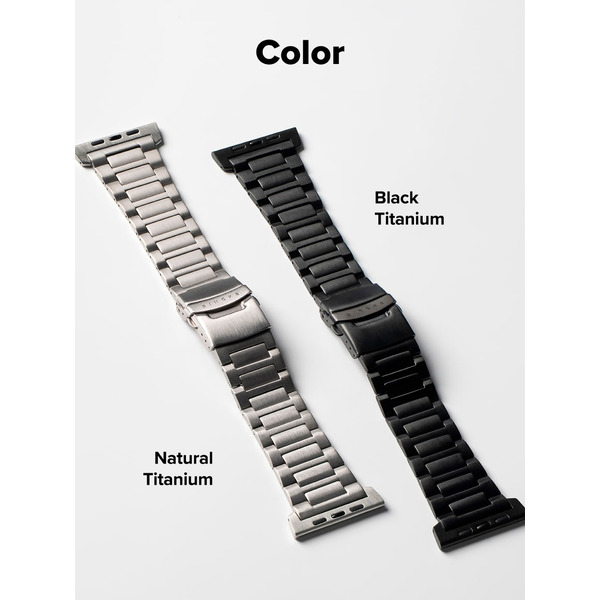Ремешок RINGKE Titanium One для Apple Watch 44 / 45 / 46 / 49 mm NATURAL TITANIUM