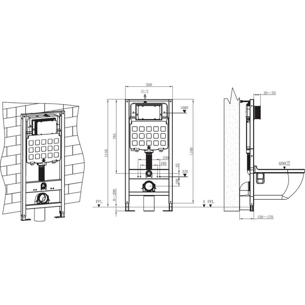Инсталляция для унитаза AV Engineering AVW31-303