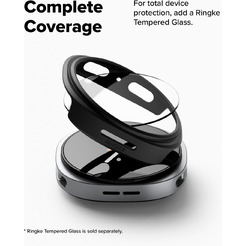 Чехол Ringke SLIM для Galaxy Watch 8 40mm CLEAR(1шт) + MATTE BLACK(1шт)