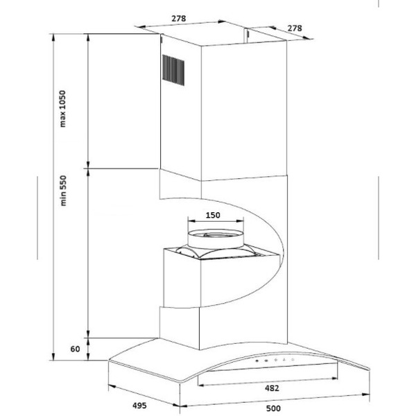 Вытяжка Germes Alt sensor 50 inox