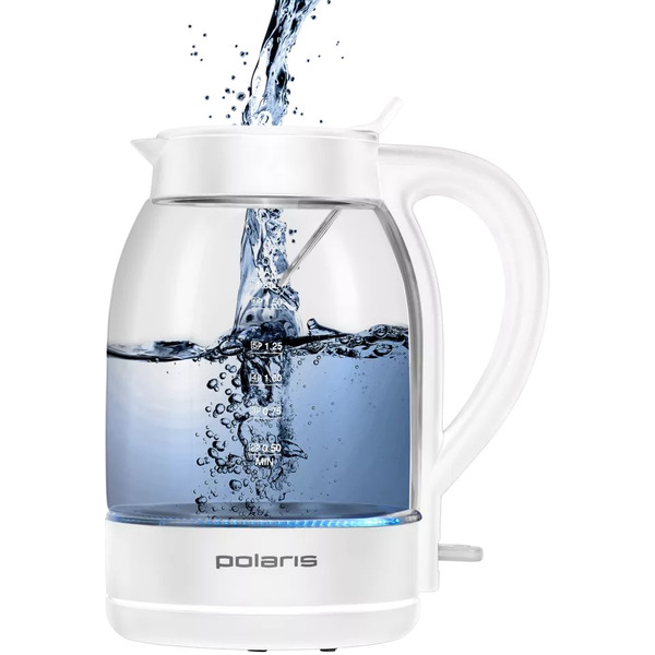 Электрический чайник Polaris PWK 1797CGL Water Way Pro (белый)