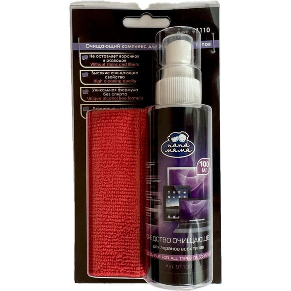 Чистящий набор для экранов всех типов ПАПА МАМА ZL91110 (100 мл)