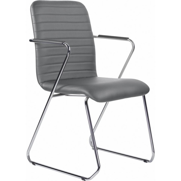 Стул Brabix Visit CF-101 (хром/экокожа темно-серый)