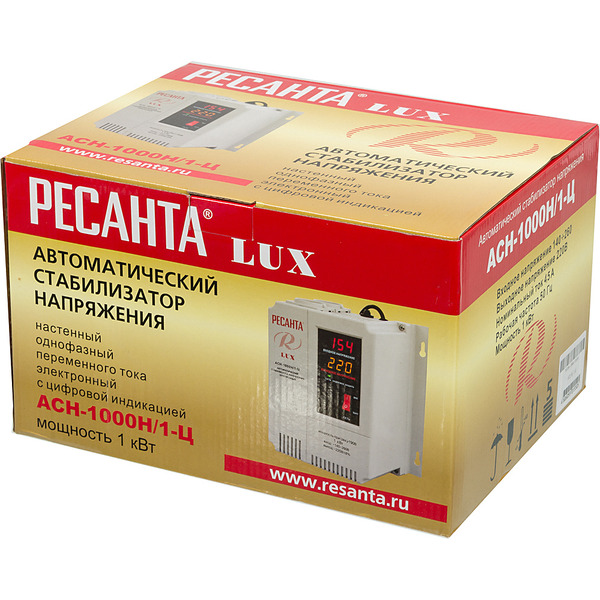 Стабилизатор напряжения Ресанта Lux АСН-1000Н/1-Ц (63/6/14)