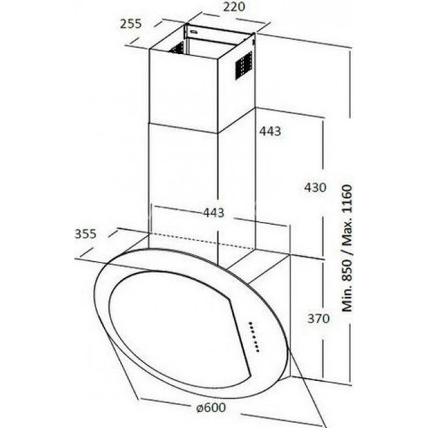 Кухонная вытяжка CATA Planet 600 XGBK