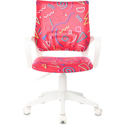 Кресло Бюрократ Burokids 1W (малиновый Sticks 05/пластик белый)
