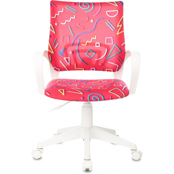 Кресло Бюрократ Burokids 1W (малиновый Sticks 05/пластик белый)