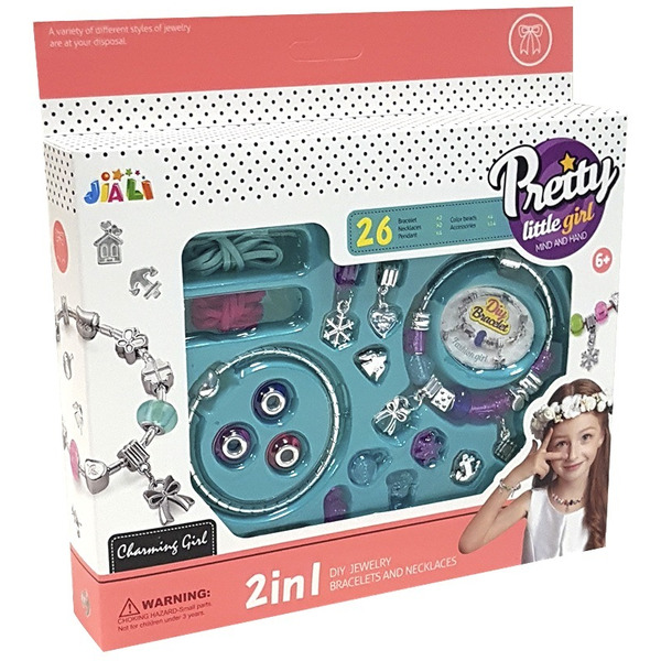 Игровой набор для создания украшений для девочек SHANTOU YISHENG Браслет шарм и подвеска 868-76