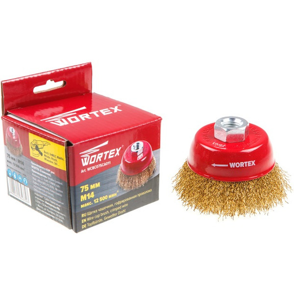 Щетка для шлифмашины WORTEX чашка медная гофрированная 75 мм (WCBC075CA011)