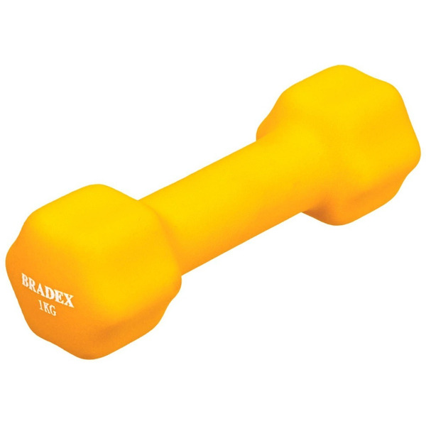 Гантель неопреновая BRADEX SF 0540 1 кг (желтый)