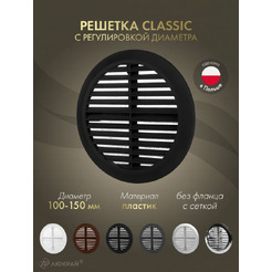 Решетка Awenta Classic T36CZ d100-150 (черный)
