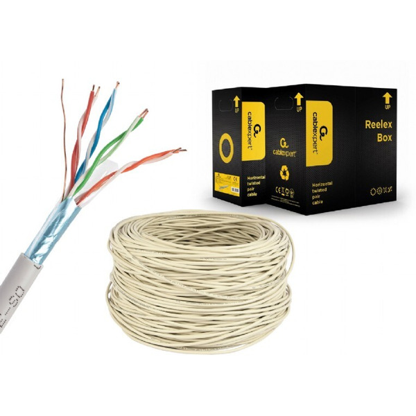 Кабель UTP Gembird FPC-5004E-SO FTP 5E медь 305m экранированный (solid wire)