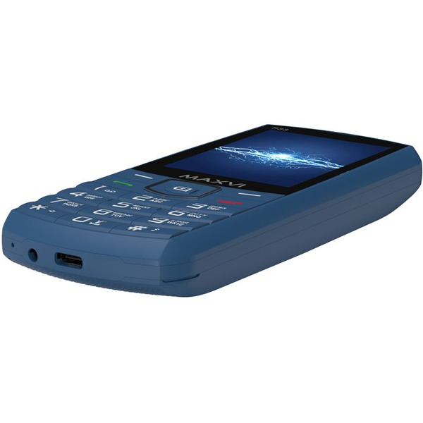 Мобильный телефон Maxvi P33 + ЗУ WC-112 (синий)