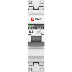 Выключатель автоматический EKF PROxima ВА 47-63 1P 4А (C) 4,5kA