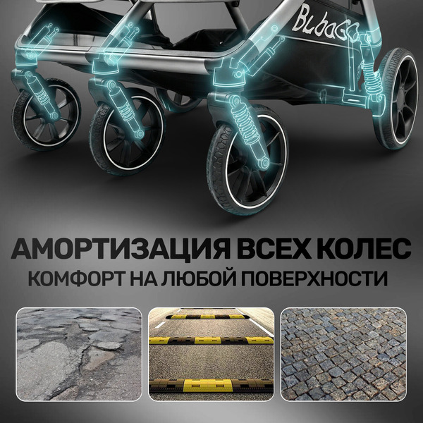Прогулочная коляска Bubago Duo X Black BG 194-1