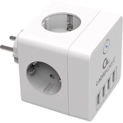 Сетевой фильтр Cablexpert CUBE-4-U4-W