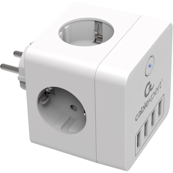 Сетевой фильтр Cablexpert CUBE-4-U4-W