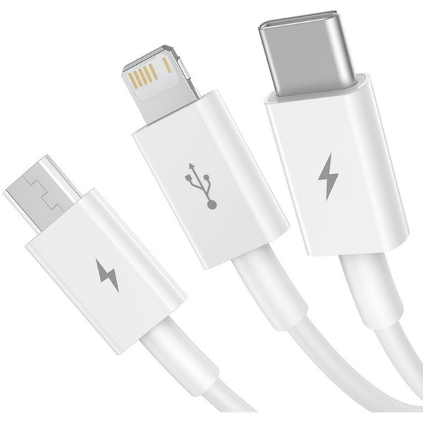 Кабель Baseus Superior Series Fast Charging Data Cable USB - M+L+C 3.5A CAMLTYS-02 (1.5 м, белый)