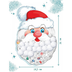 Адвент-календарь "Дед Мороз с бородой из ваты" WOODY 05575