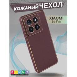Бампер Bingo Gold Line для XIAOMI 14 Pro Бордовый