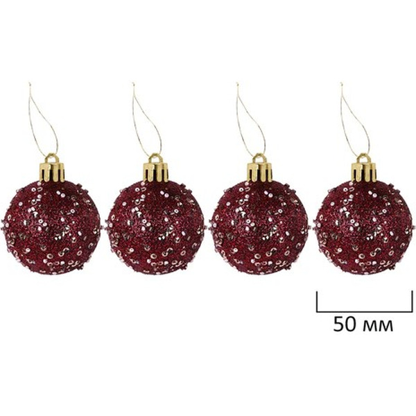 Шары елочные ЗОЛОТАЯ СКАЗКА Burgundy Style 592591 (бордо)
