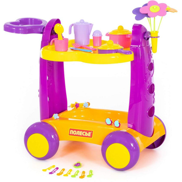 Набор игрушечной посуды Полесье Сервировочный столик 4960