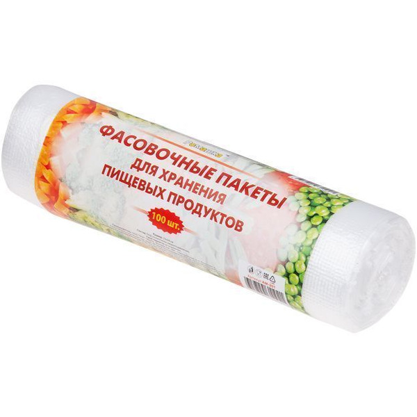Пакеты фасовочные для хранения и заморозки пищевых продуктов РОМАШКА АМ-201 (100 шт)