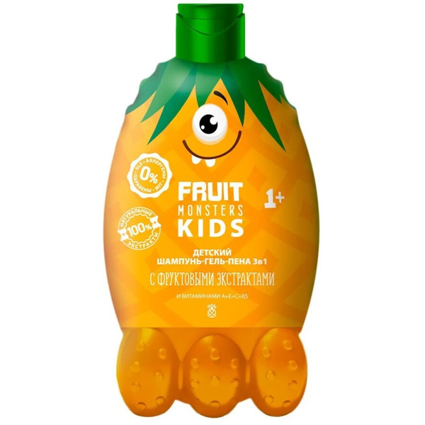 Шампунь-гель-пена 3в1 Фрутомонстры Ананас 400мл