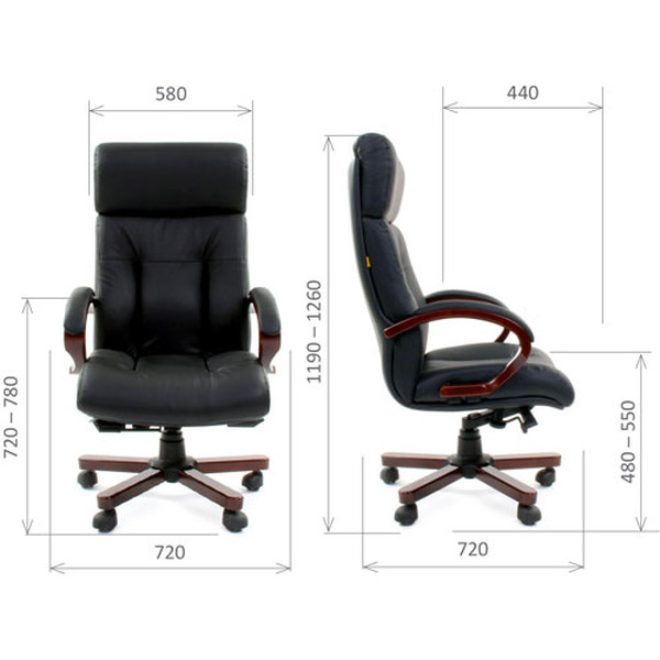 Кресло офисное Chairman 421 (черная кожа)