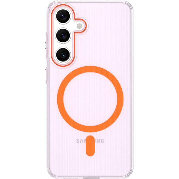 Задняя накладка CASE Translucent Strip Samsung Galaxy S24, прозрачно-оранжевый