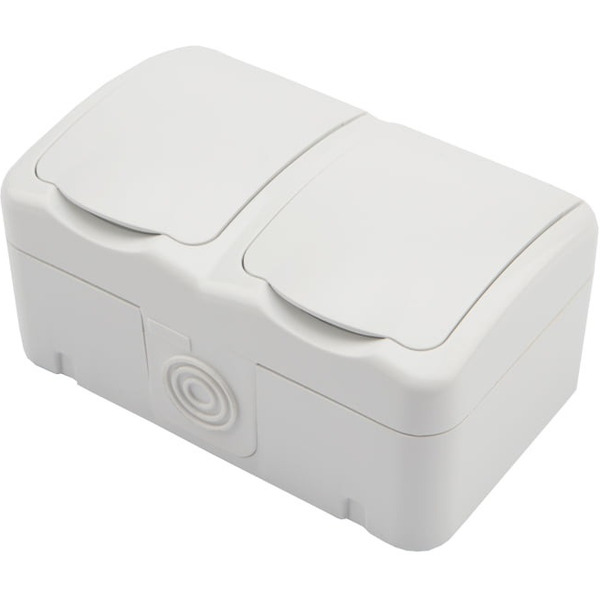 Блок из 2 розеток горизонтальный KRANZ Mini OG KR-78-0606