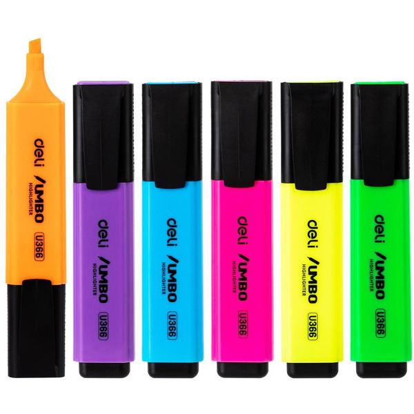 Набор текстовыделителей DELI UMBO U366MT (6 цветов)