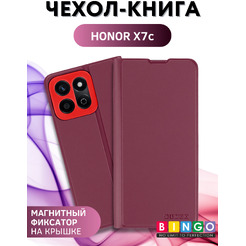 Чехол-книга Bingo Magnetic для HONOR X7c Бордовый