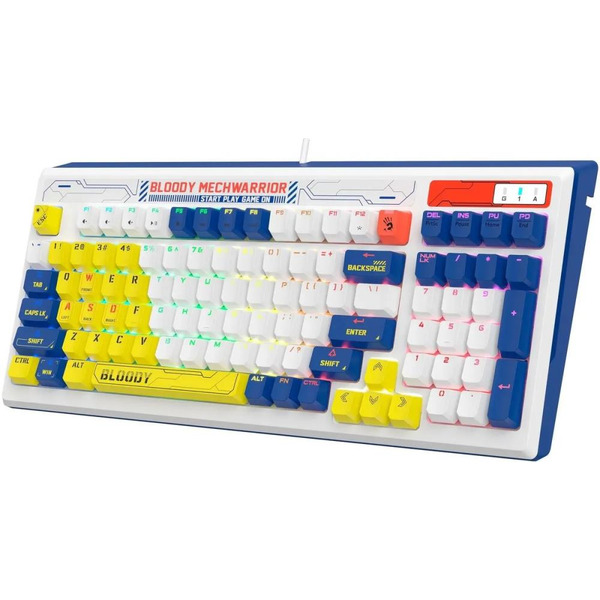 Клавиатура A4Tech Bloody B950 (белый/синий, Light Strike Libra Brown)