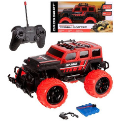 Радиоуправляемая игрушка Crossbot Джип Трофи Герой 870595 (черный/красный)