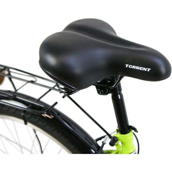 Велосипед TORRENT Discovery-7 (рама сталь 16" складная, 7 скоростей., SHIMANO, колеса 24д. корзина) Зеленый