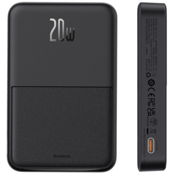 Внешний аккумулятор Baseus MagPro Magnetic Bracket Wireless Fast-Charging Power Bank 20W 5000mAh (черный)