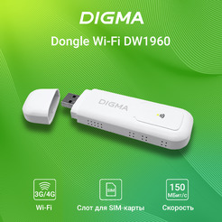 4G модем Digma WiFi DW1960 (белый)