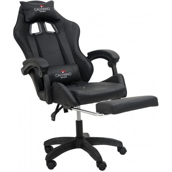 Игровое кресло Calviano 1583 (черное, вибромассажное)