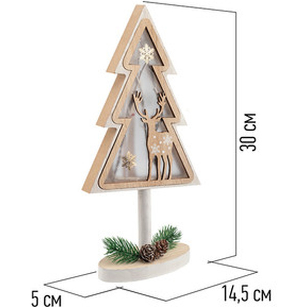 Деревянная фигурка с подсветкой NEON-NIGHT Елка на подставке 504-028