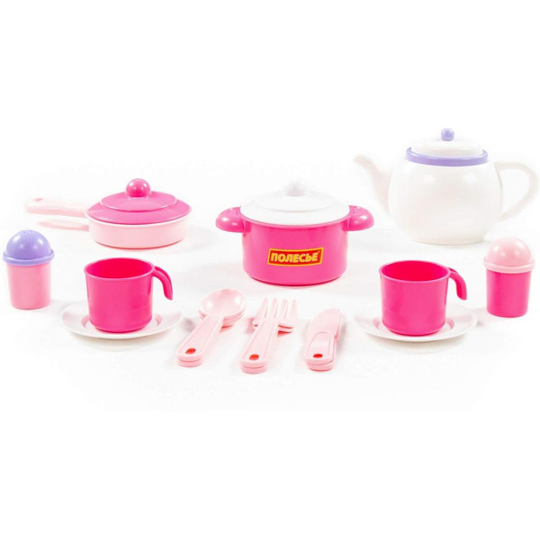 Набор игрушечной посуды Полесье Настенька 58997 (на 2 персоны, в сеточке)
