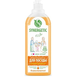 Средство для мытья посуды SYNERGETIC антибактериальное, гипоаллергенное, с ароматом апельсина, 1л (103105)
