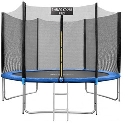 Батут пружинный ATLAS SPORT 10ft-3 pro NEW blue (с защитной сеткой и лестницей)