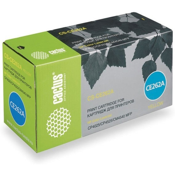 Картридж лазерный Cactus CS-CE262A CE262A желтый (11000стр.) для HP LJ CP4025/CP4525/CM4540