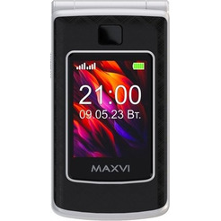 Кнопочный телефон Maxvi E28 + ЗУ WC-112 (черный)