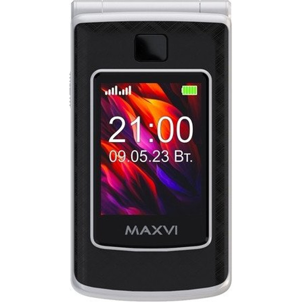 Кнопочный телефон Maxvi E28 + ЗУ WC-112 (черный)